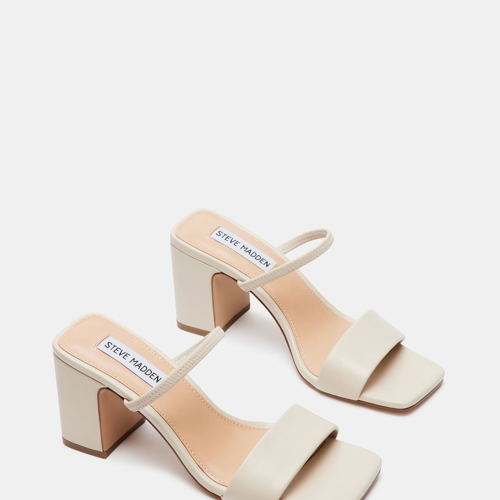 Steve Madden Women's Beige Block Heel Sandals